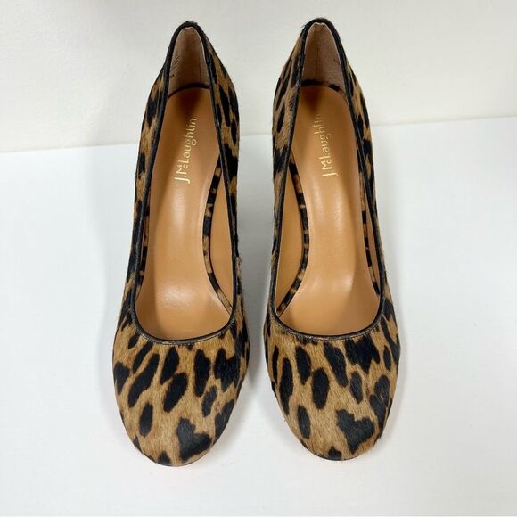 J McLaughlin Mila 9 Leopard Cow Hair Chunky Heels Round Toe - Picture 3 of 7